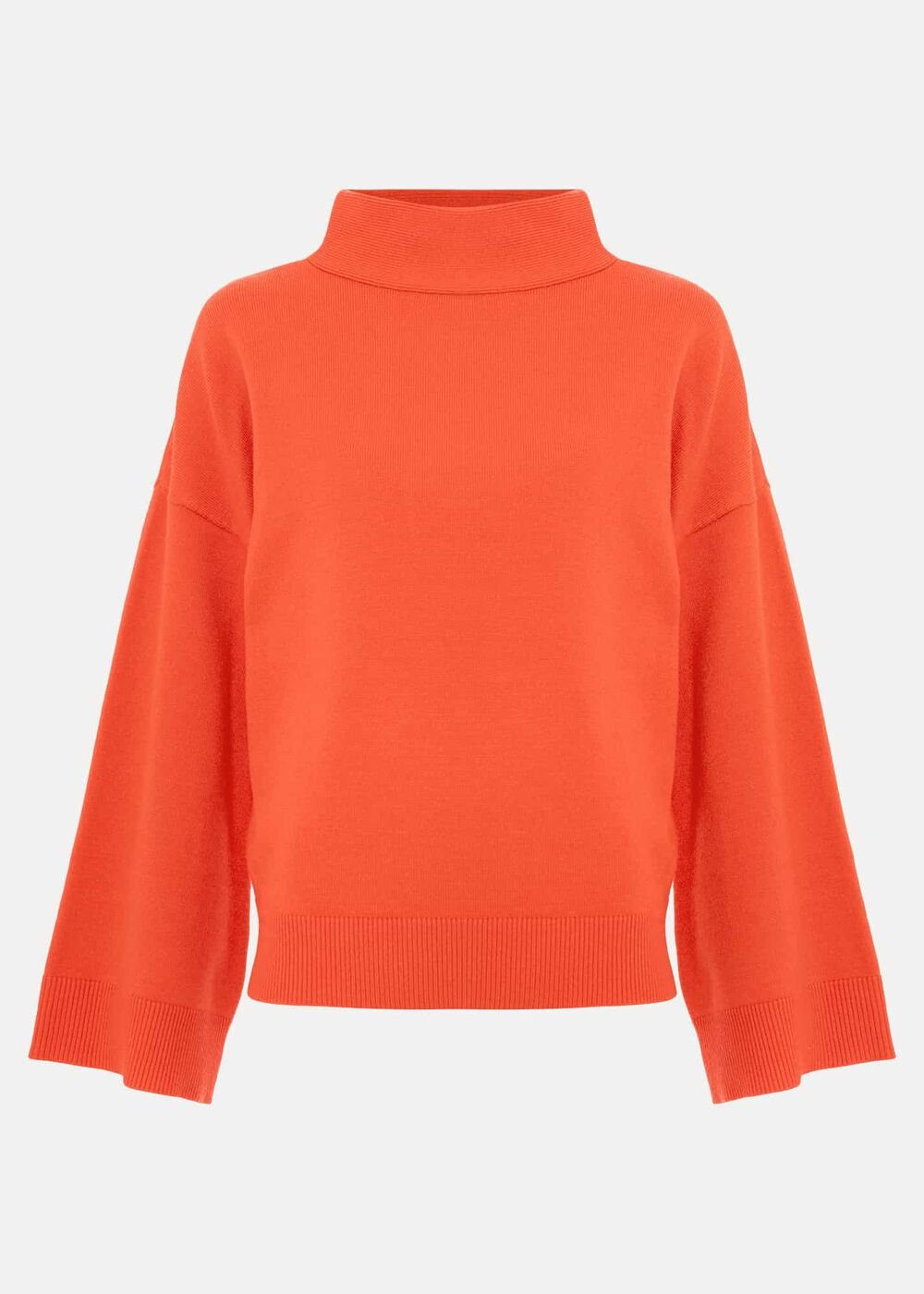 Blaire Fluted Sleeve Knit Jumper Orange