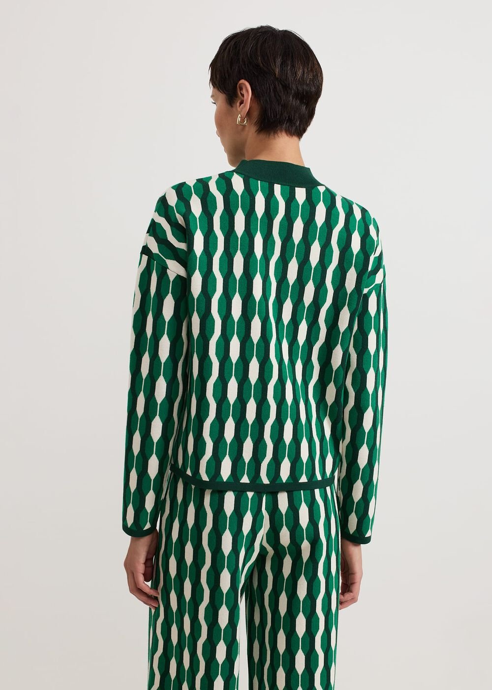 Payton Geo Jacquard Knit Top Green