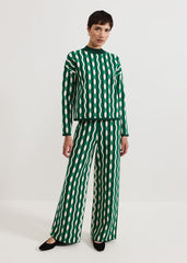 Payton Geo Jacquard Knit Top Green
