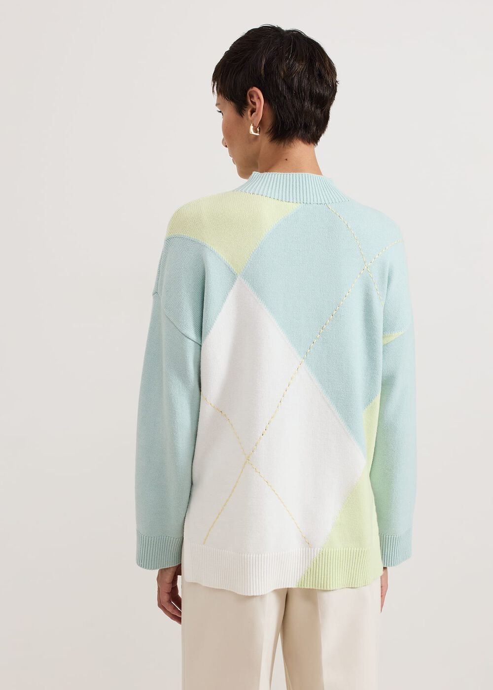 Darla Argyle Jumper Light Green