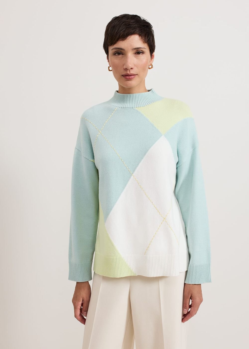 Darla Argyle Jumper Light Green
