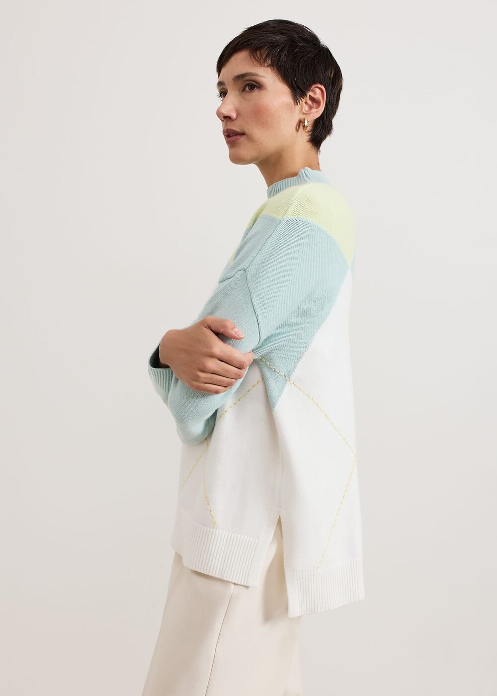 Darla Argyle Jumper Light Green