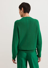 Jess Textured Funnel Neck Jumper Green