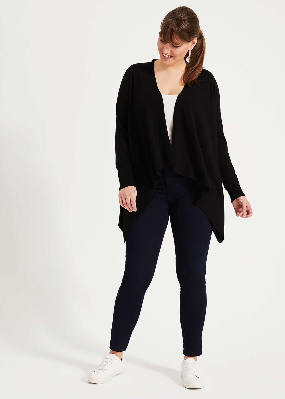 Freya Sheer Knit Cardigan Black