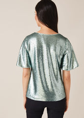 Adara Sequin Blouse Mint
