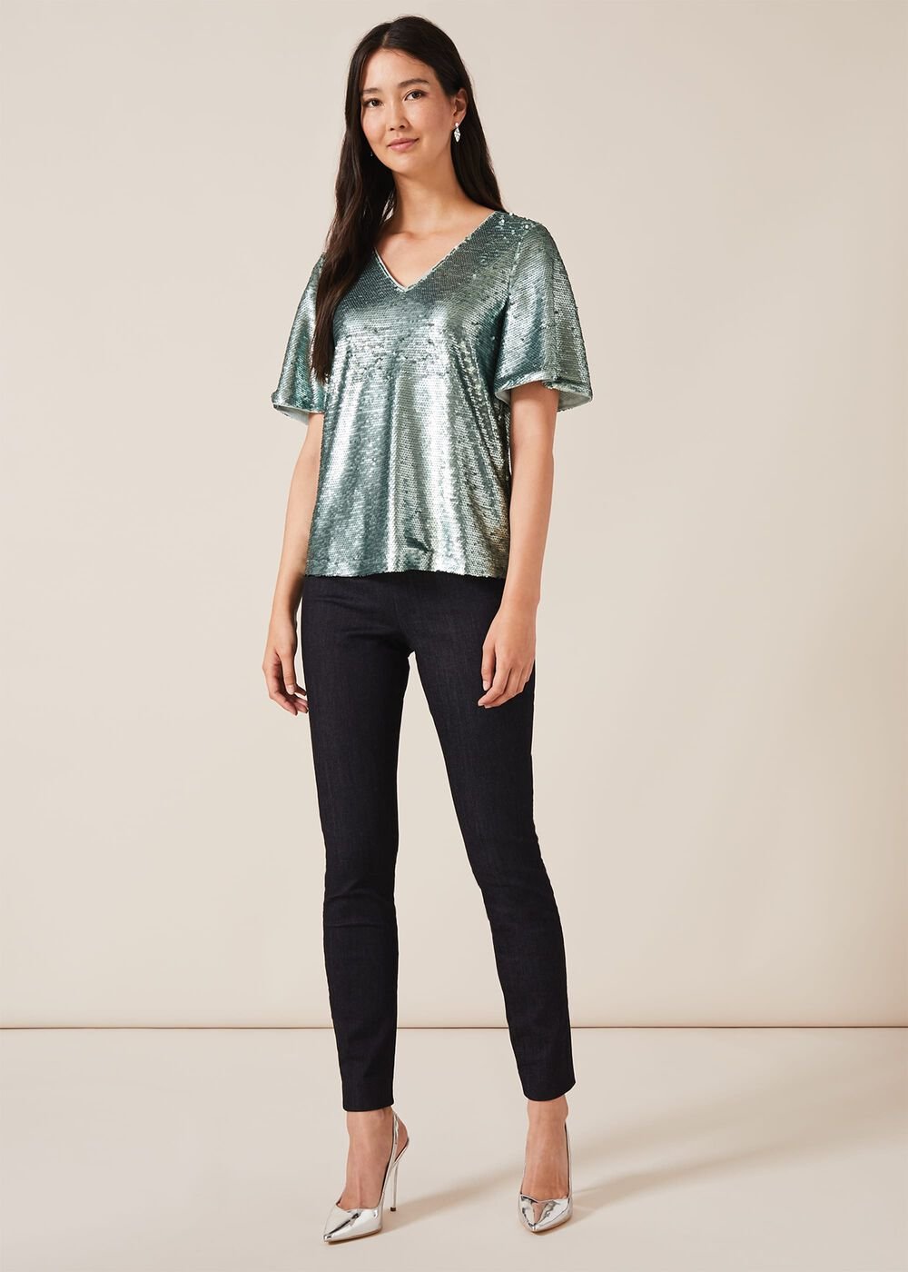 Adara Sequin Blouse Mint