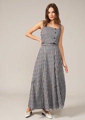 Gingham Cami Top Navy/White