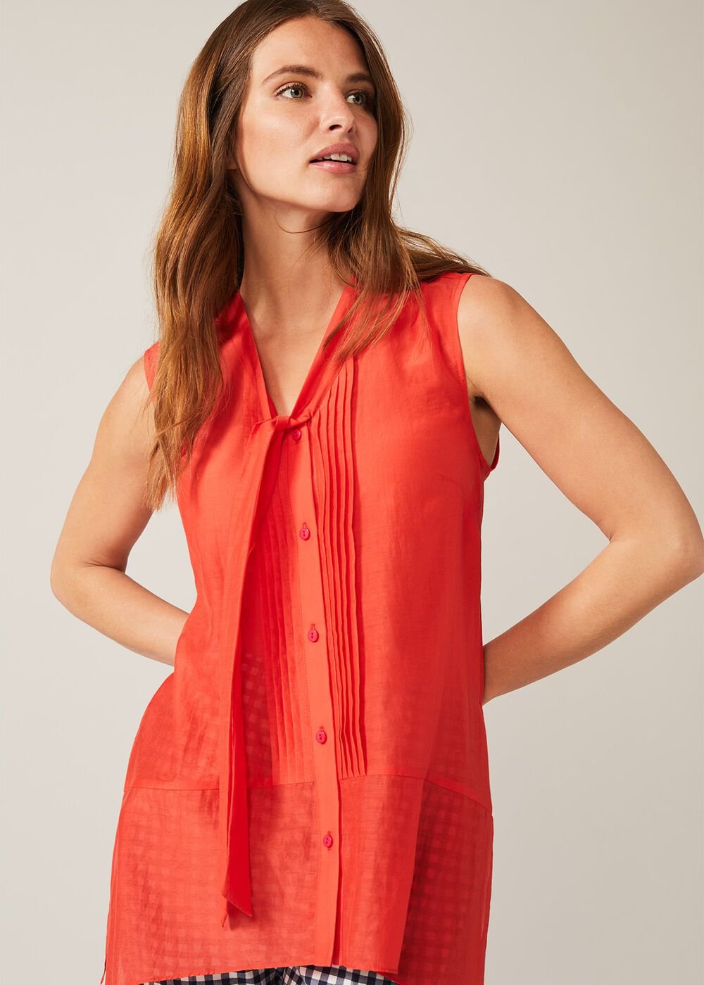 Ysanne Silk Blend Blouse Cucumber Rose