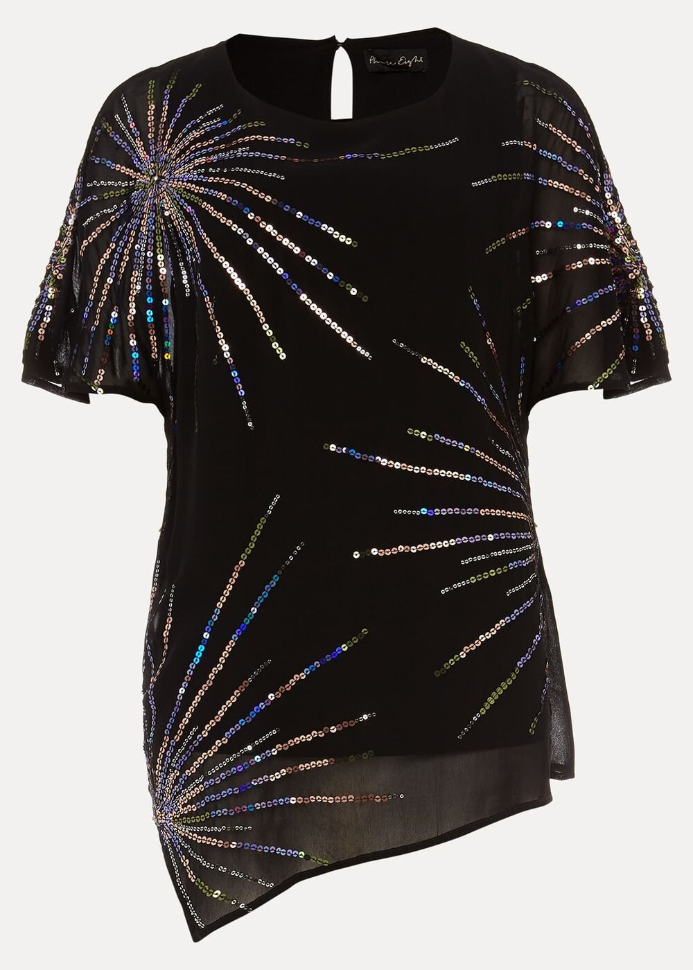 Starburst Sequin Blouse Black