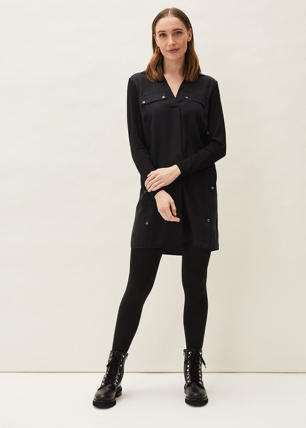 Neave Button Tunic Black