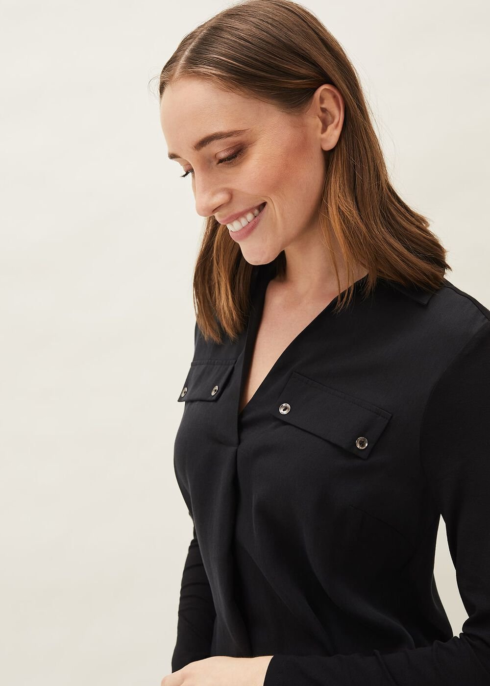 Neave Button Tunic Black