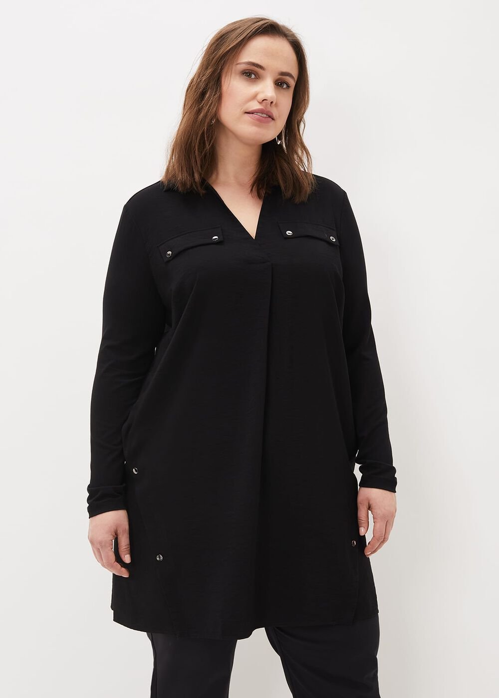 Neave Button Tunic Black