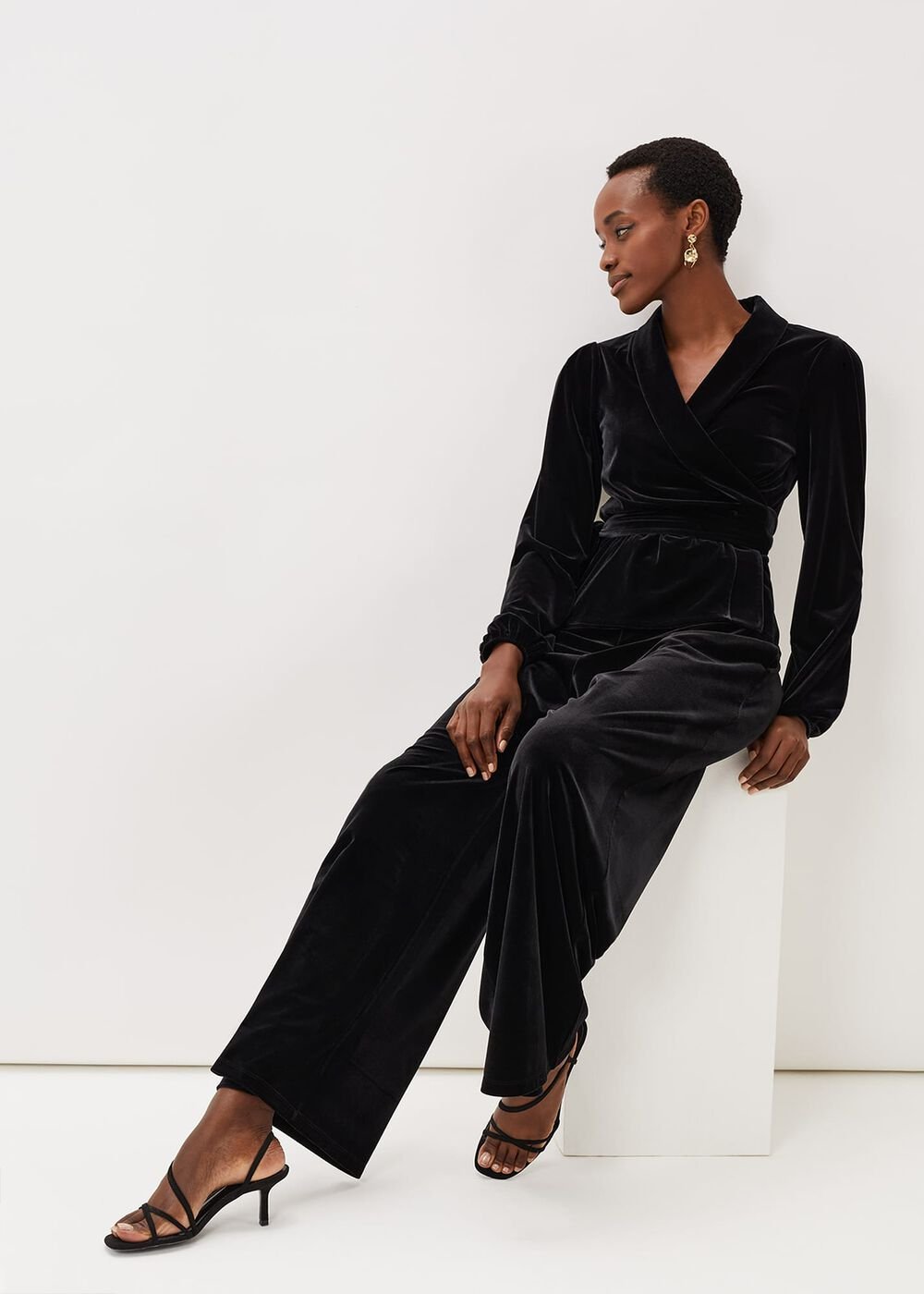 Florentine Velvet Co-Ord Top Black