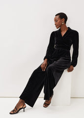 Florentine Velvet Co-Ord Top Black