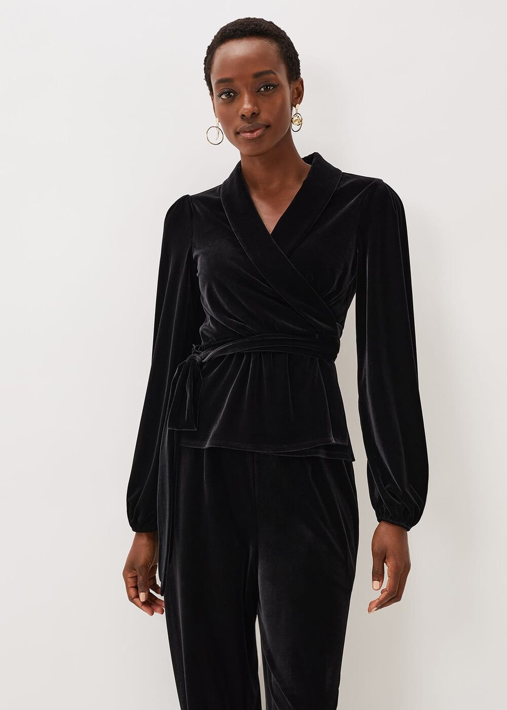 Florentine Velvet Co-Ord Top Black