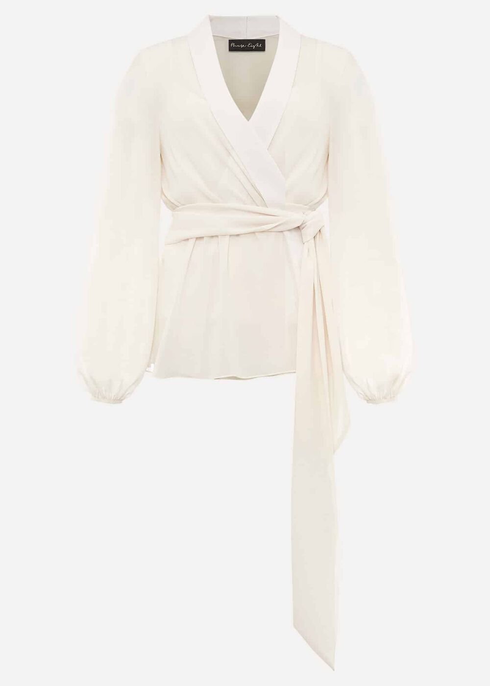 Florentine Semi-Sheer Wrap Top Buttermilk