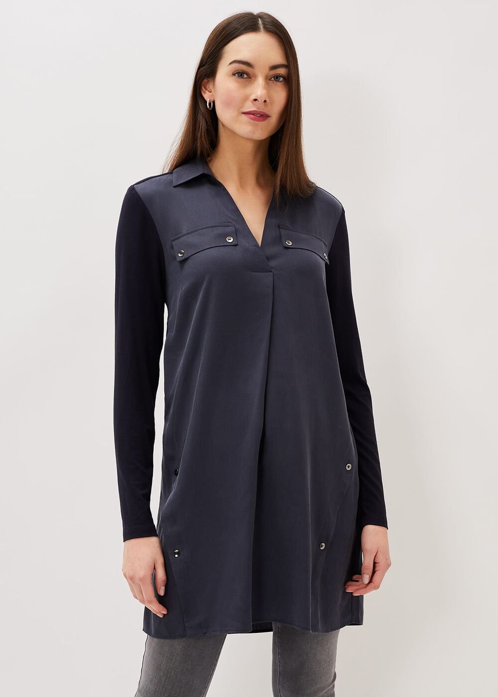 Neave Button Tunic Navy