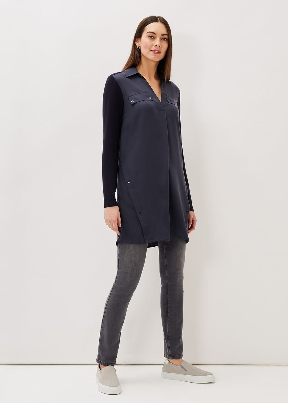 Neave Button Tunic Navy