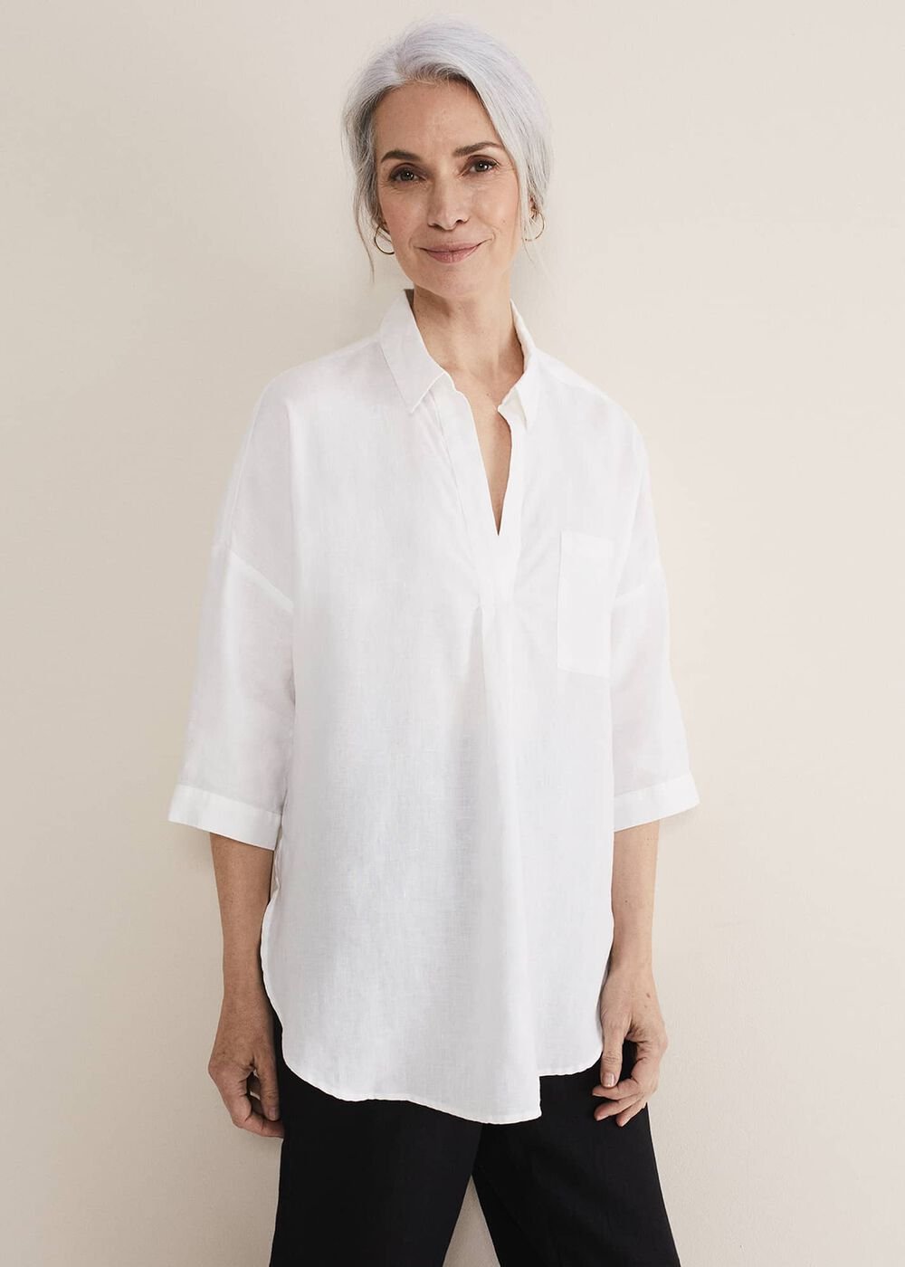 Cynthia Linen Blouse White