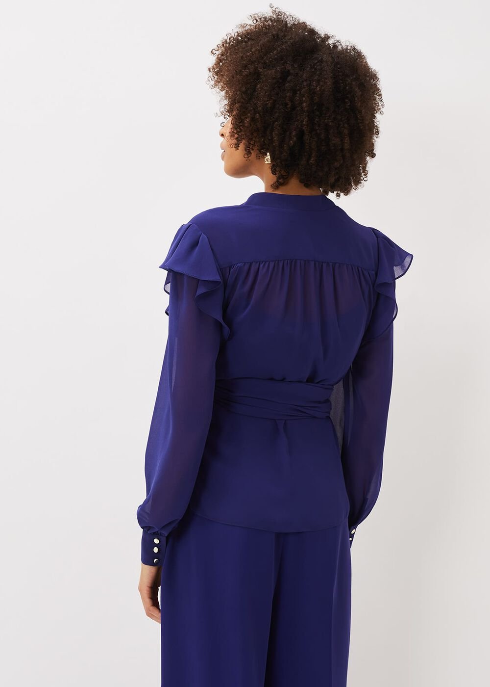 Avril Frill Wrap Co Ord Top Violet