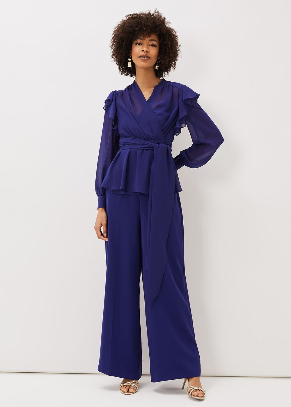 Avril Frill Wrap Co Ord Top Violet