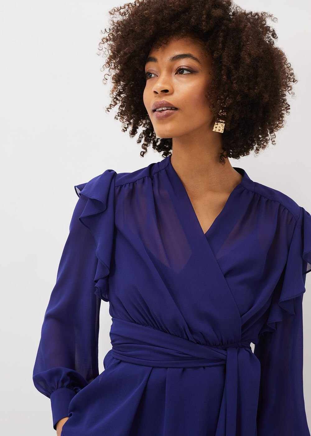 Avril Frill Wrap Co Ord Top Violet