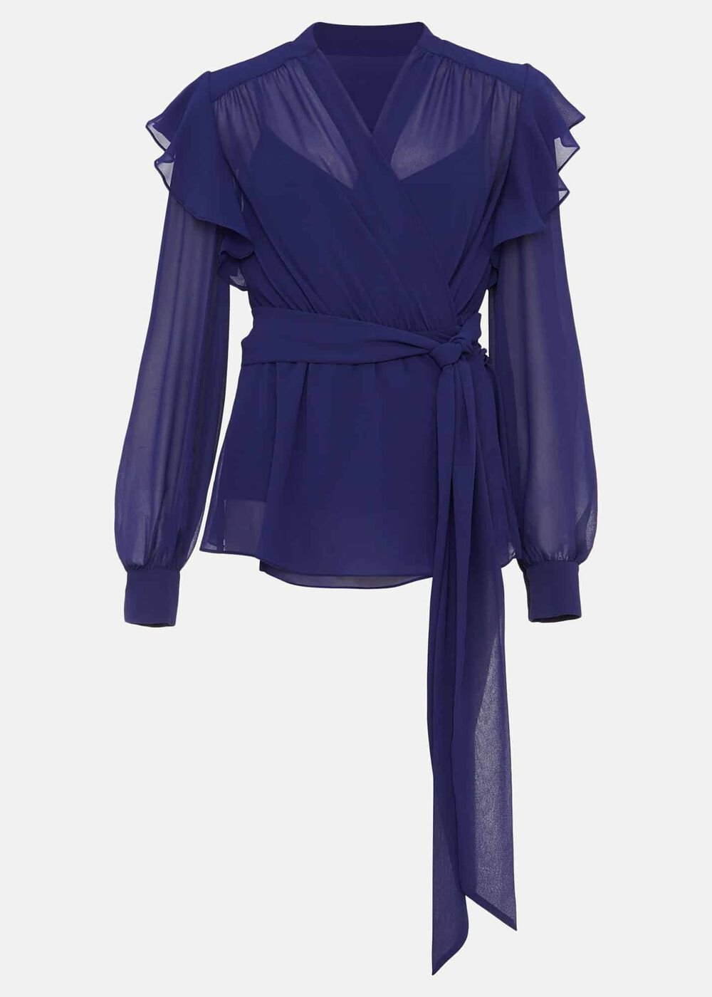Avril Frill Wrap Co Ord Top Violet