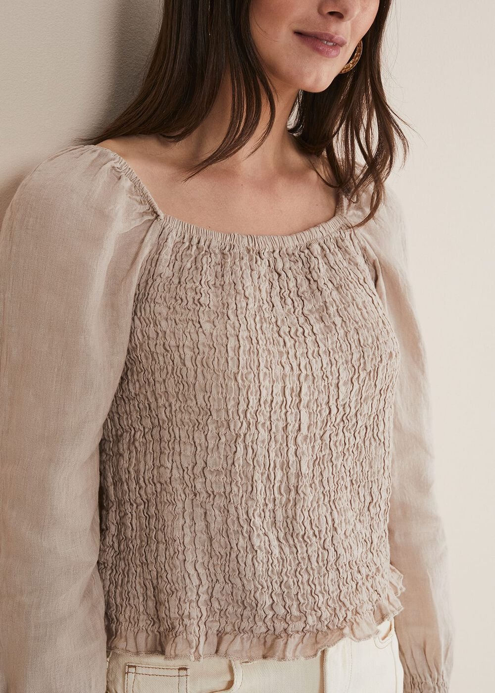 Esty Linen Blouse Stone