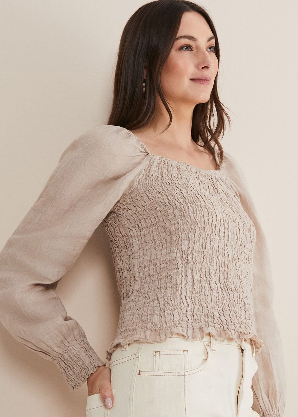 Esty Linen Blouse Stone