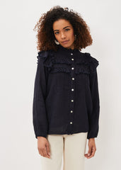 Imogen Linen Blouse Navy