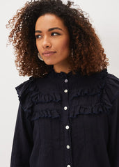 Imogen Linen Blouse Navy