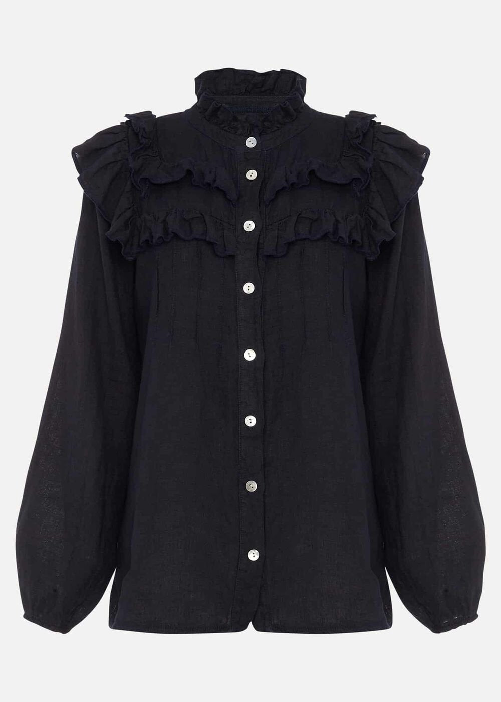 Imogen Linen Blouse Navy