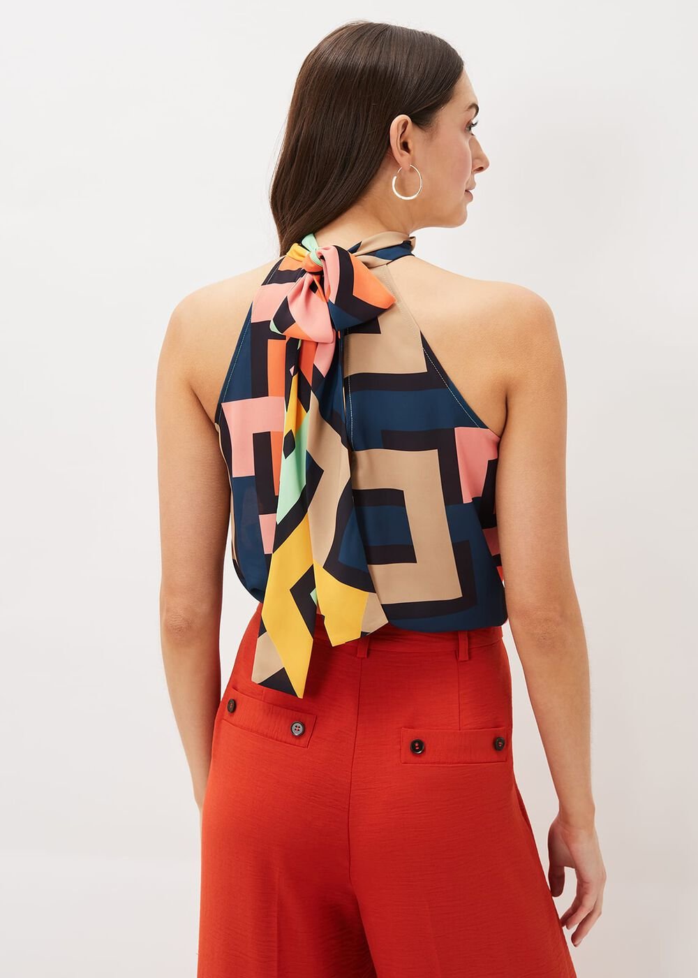 Milano Sleeveless Print Blouse Dark Multi