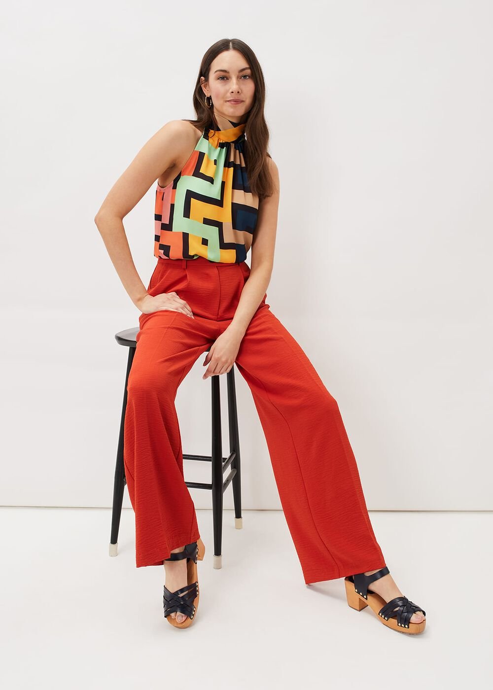 Milano Sleeveless Print Blouse Dark Multi