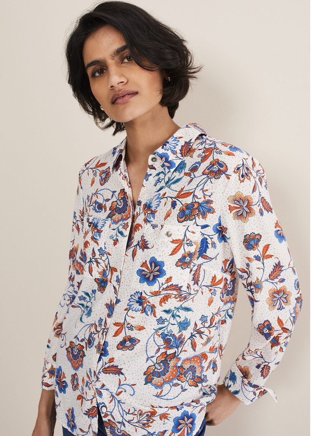 Adriel Floral Shirt Cream/Multi