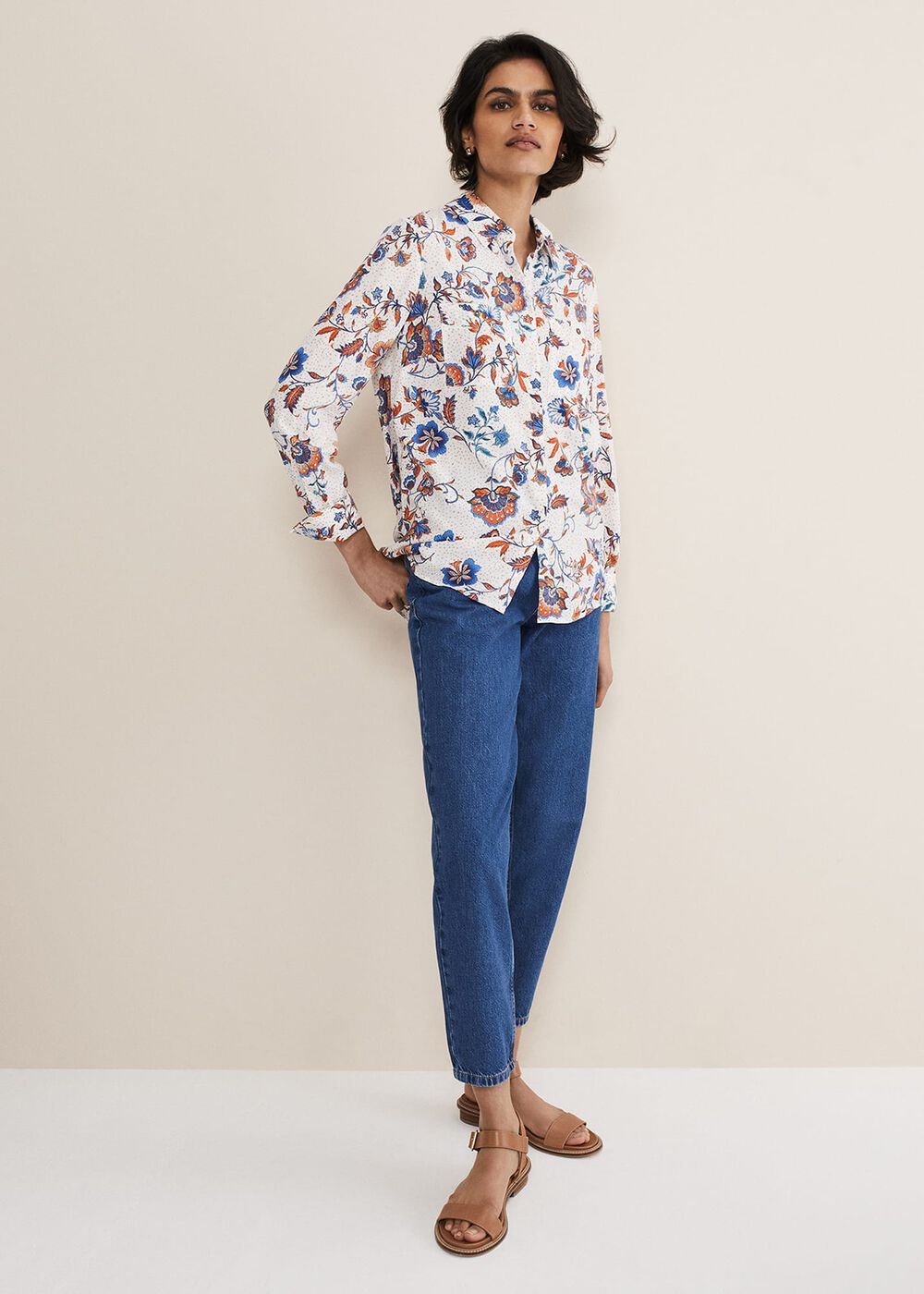 Adriel Floral Shirt Cream/Multi