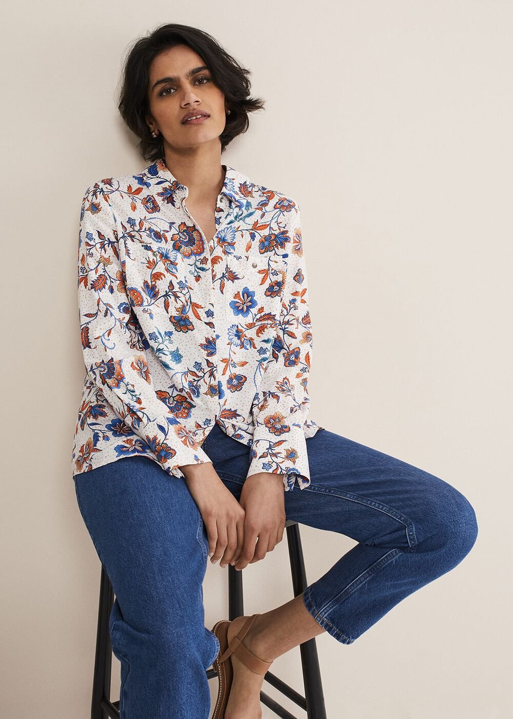 Adriel Floral Shirt Cream/Multi