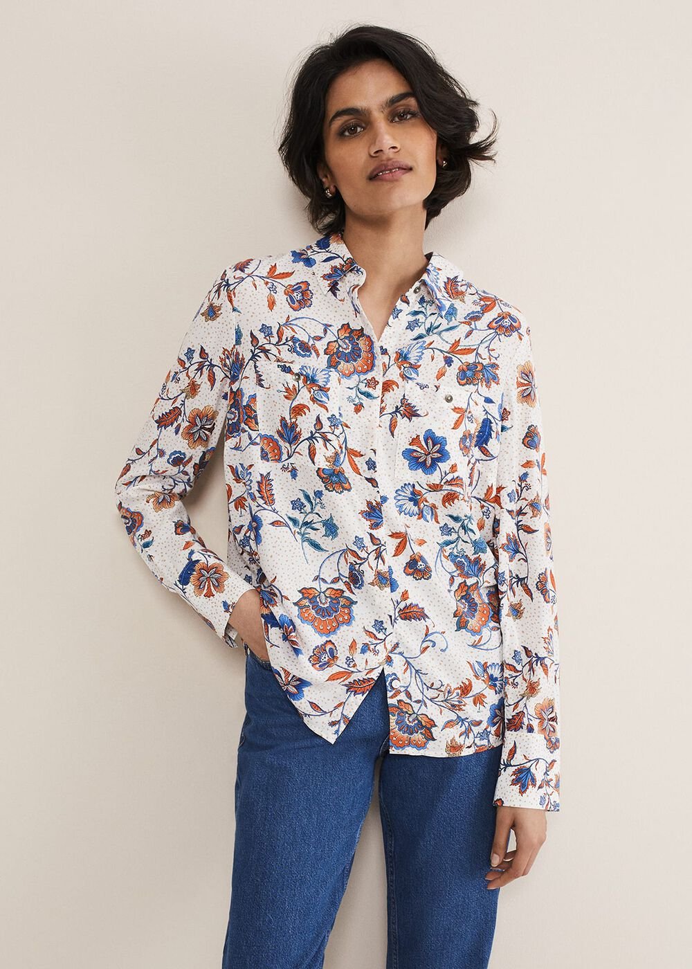 Adriel Floral Shirt Cream/Multi