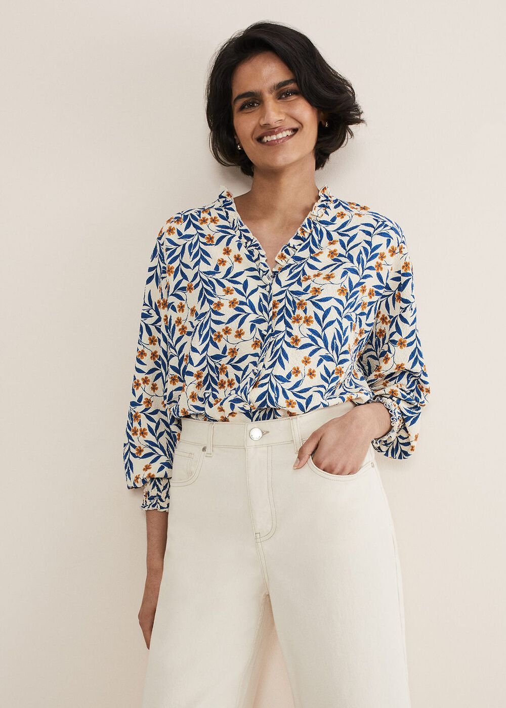 Poppy Floral Blouse Cream/Multi