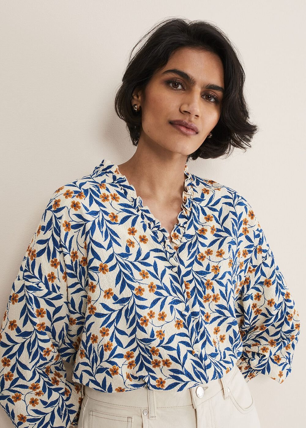 Poppy Floral Blouse Cream/Multi