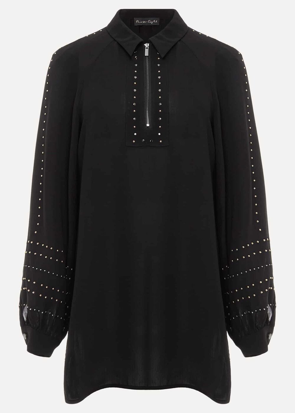 Tullulah Heatfix Sleeve Tunic Blouse Black