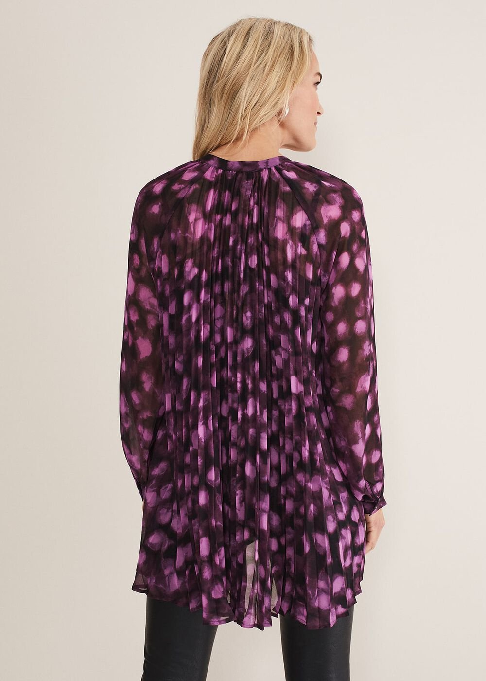 Rhian Chiffon Tunic Blouse Purple