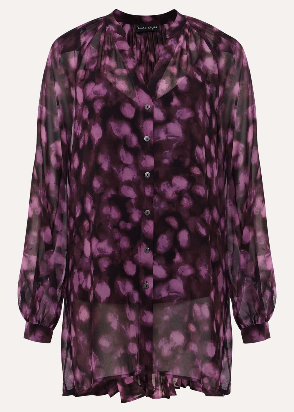 Rhian Chiffon Tunic Blouse Purple