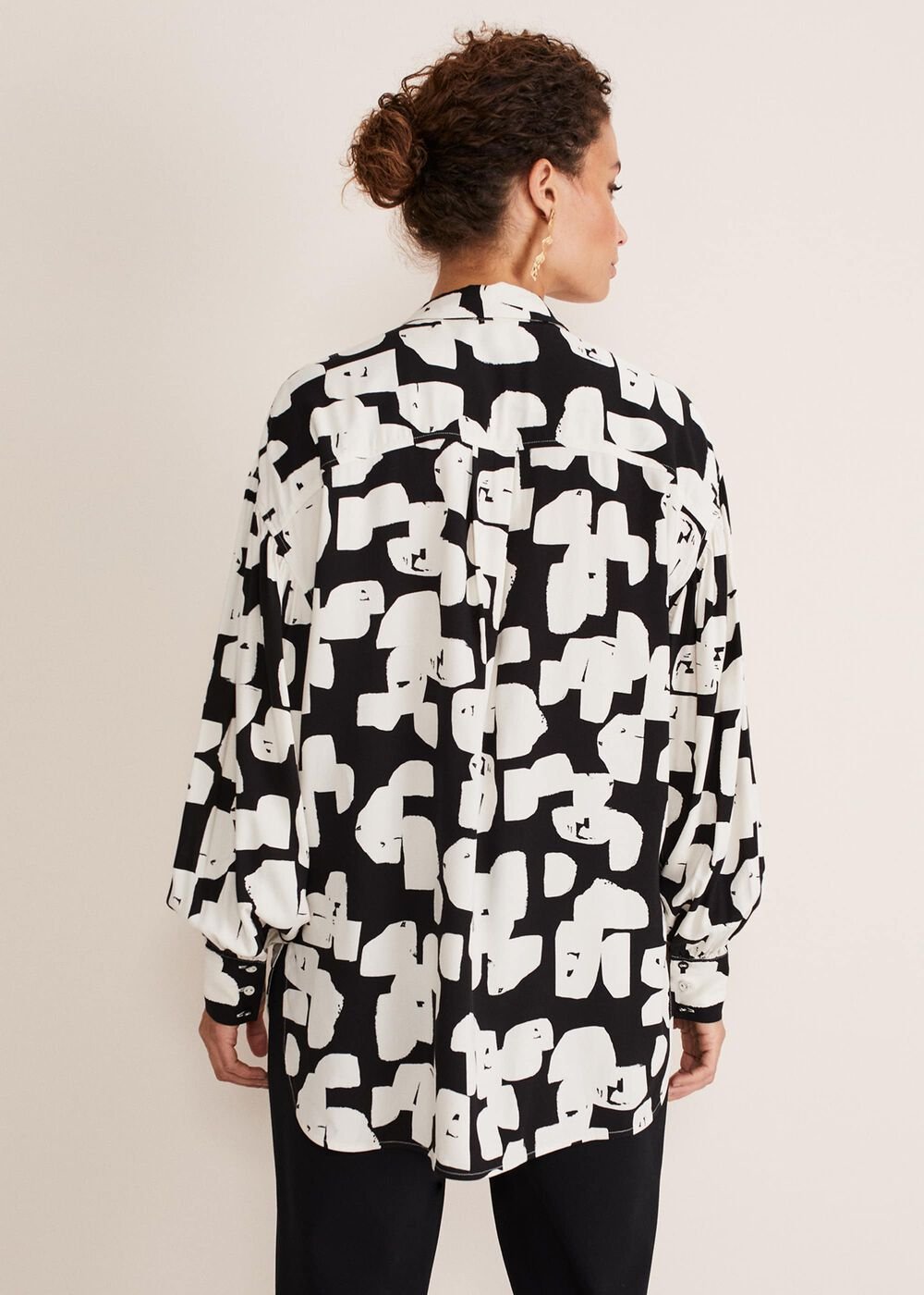 Luana Geo Print Blouse Black/Cream