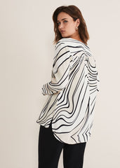 Macie Zip Blouse Black/Cream
