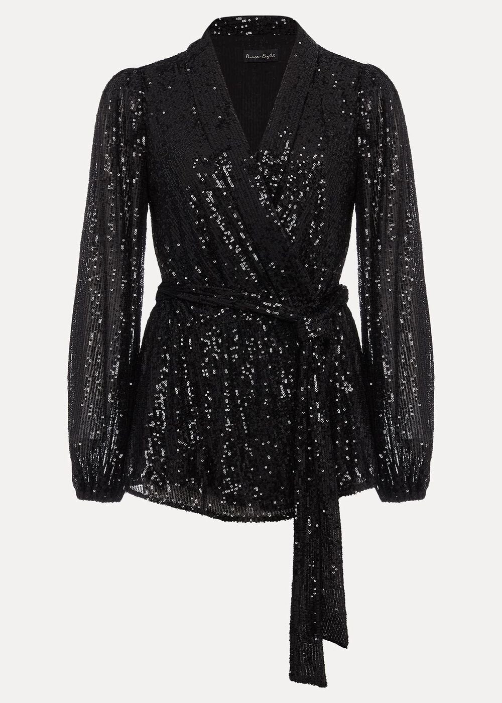 Florentine Sequin Blouse Co-Ord Black