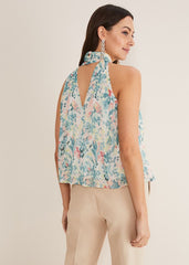 Lea Floral Pleat Blouse Pastels/Multi