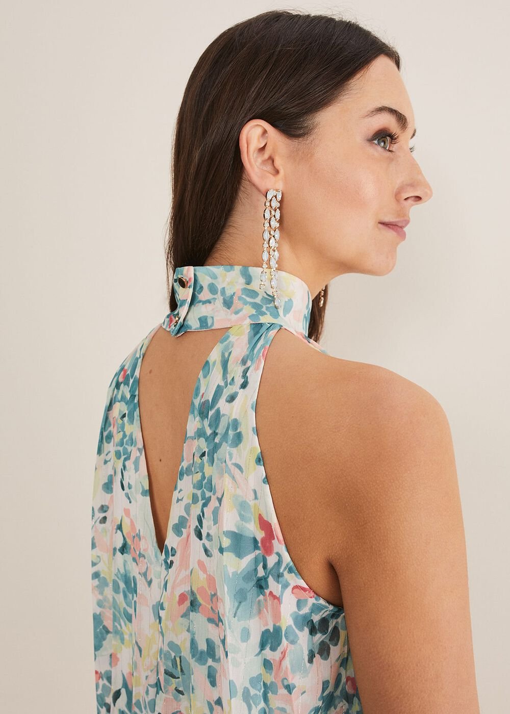 Lea Floral Pleat Blouse Pastels/Multi