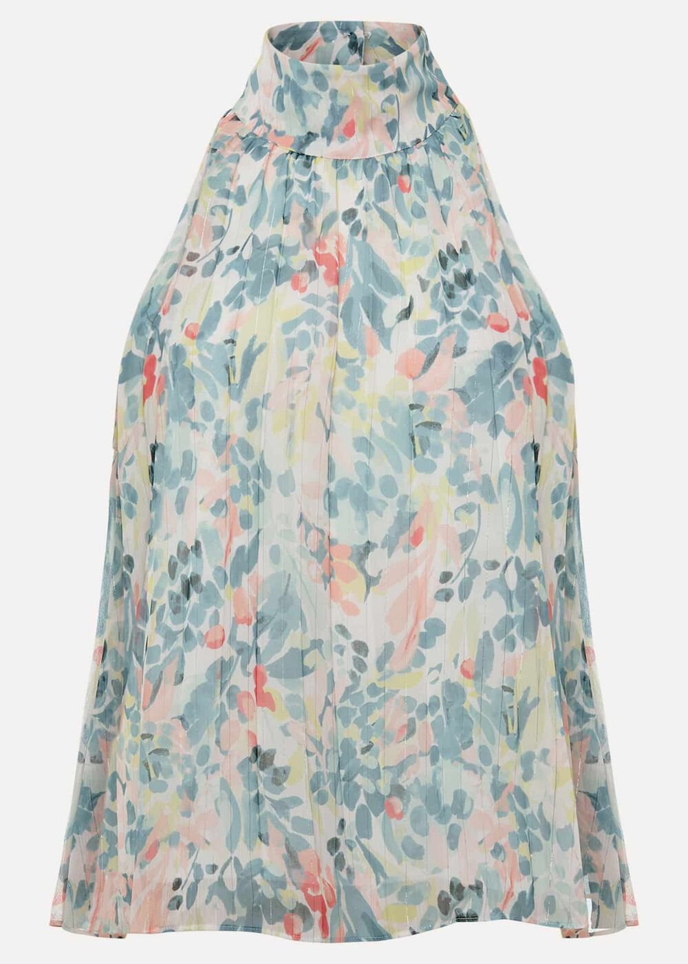 Lea Floral Pleat Blouse Pastels/Multi