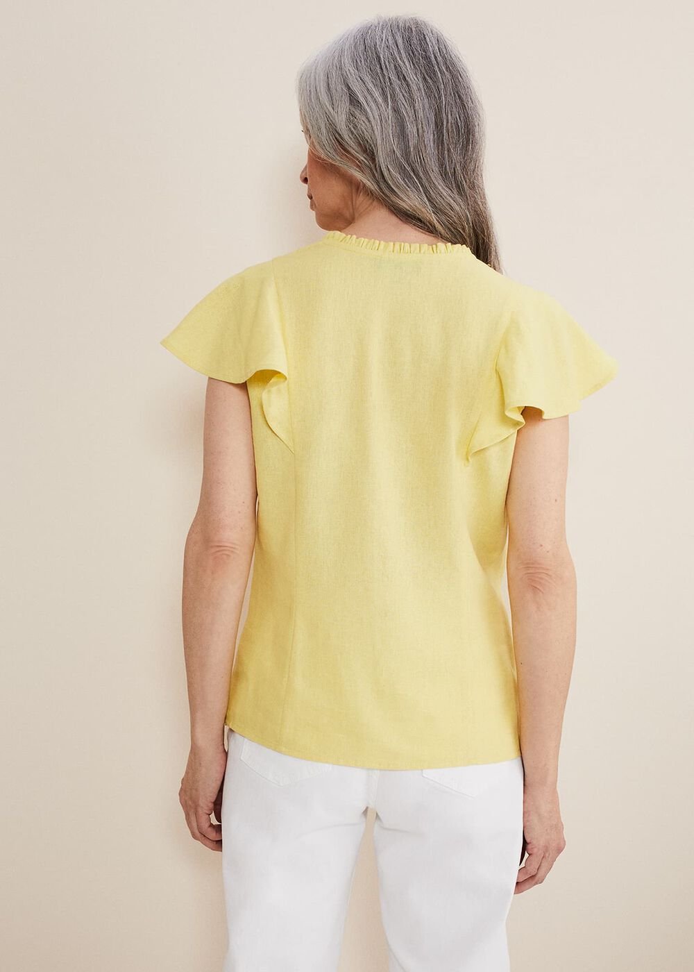 Ines Linen Top Yellow